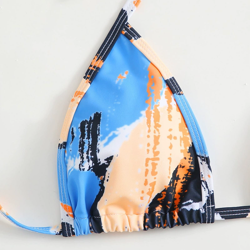 Women's Tie Halter Triangle Bikini Two-Piece Set view 3