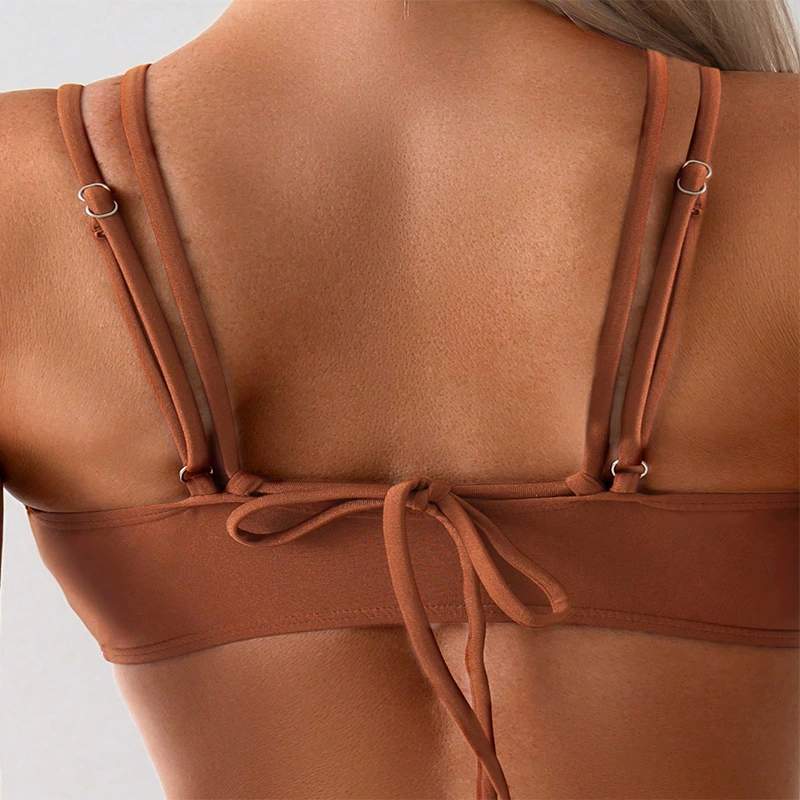 Women's Two-Piece Cutout Bikini Set with Crisscross Straps view 4