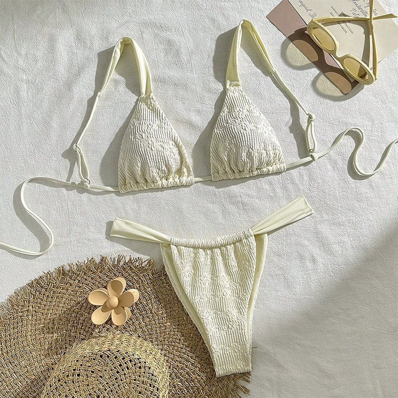 Women's Adjustable Triangle String Bikini Two-Piece Set