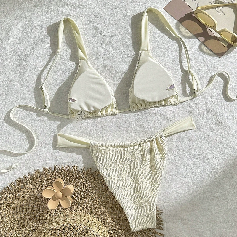 Women's Adjustable Triangle String Bikini Two-Piece Set view 2