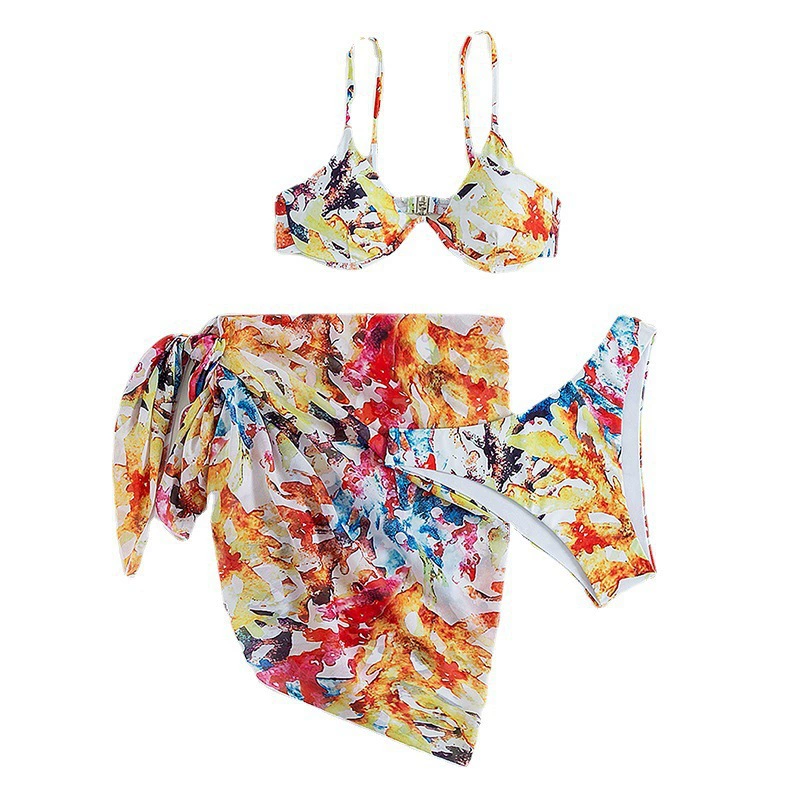 Underwired Bikini Top and Wrap Skirt Set view 5