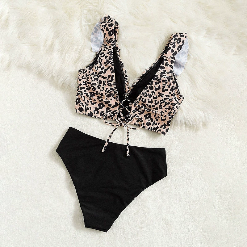 Ruffled V-Neck Two-Piece Bikini Set view 4