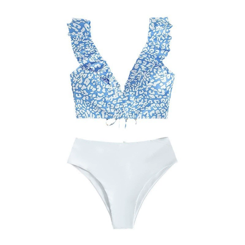 Ruffled V-Neck Two-Piece Bikini Set view 5