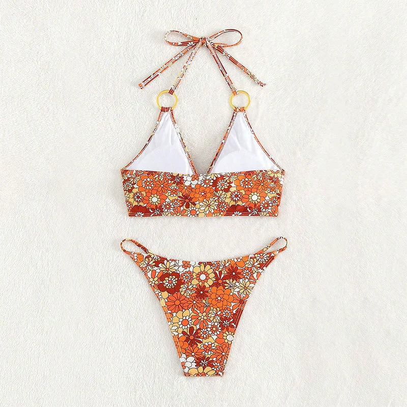 Halter Bikini Set with O-Ring Accents and High-Cut Briefs view 4