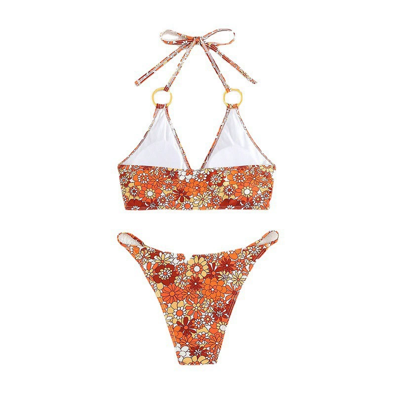 Halter Bikini Set with O-Ring Accents and High-Cut Briefs view 5