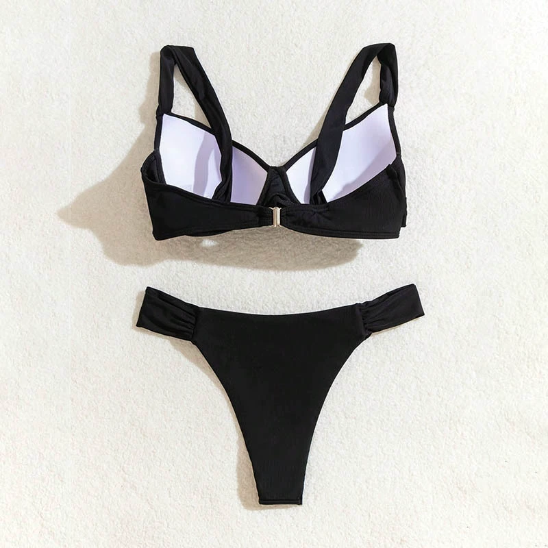 Twist Front Push-Up Bikini Set with Wide Straps view 4