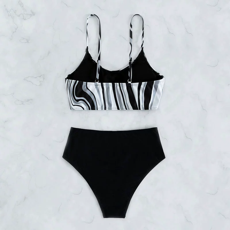 Two-Piece High-Waisted Bikini Set with Adjustable Straps view 3