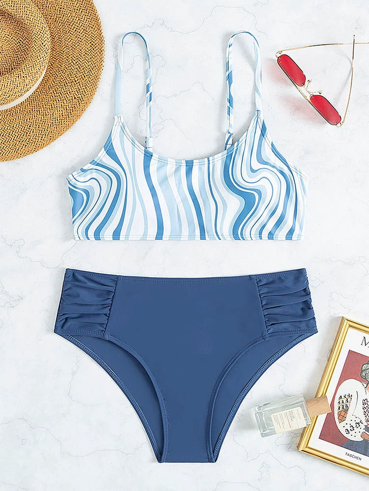 Two-Piece High-Waisted Bikini Set with Adjustable Straps view 6