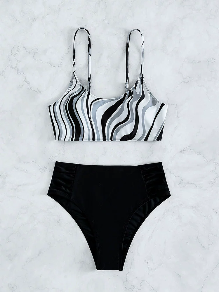 Two-Piece High-Waisted Bikini Set with Adjustable Straps view 7