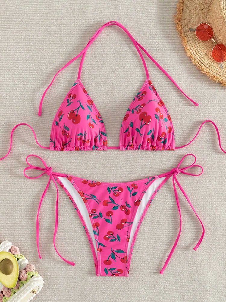 Pink base red cherry