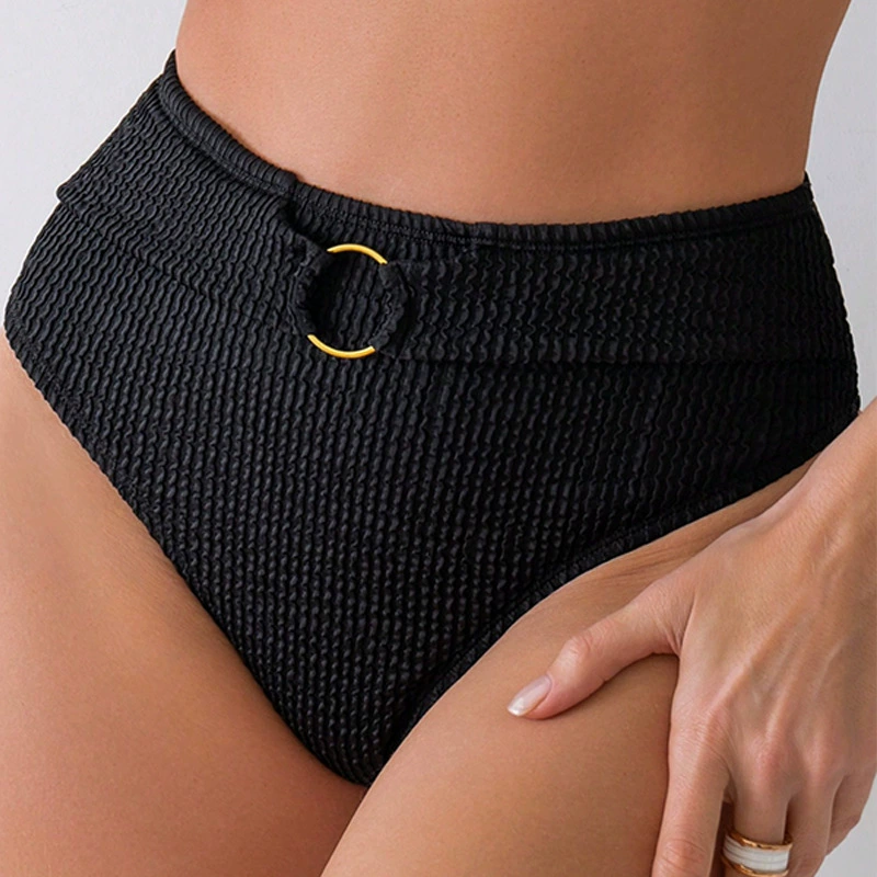 High Waist Two Piece Bikini Set with Ring Details view 4