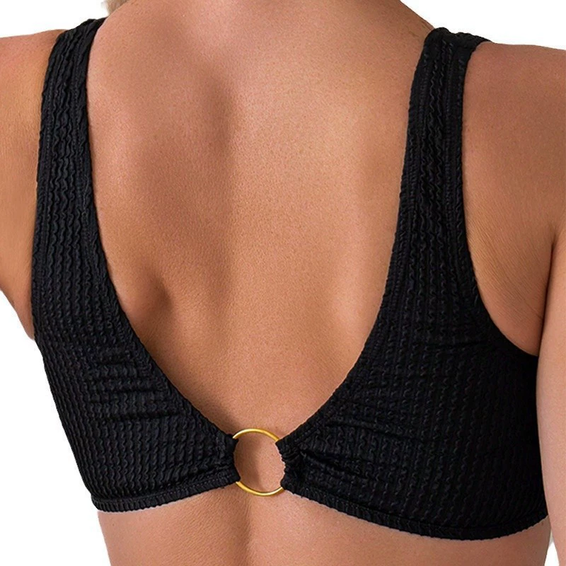 High Waist Two Piece Bikini Set with Ring Details view 5