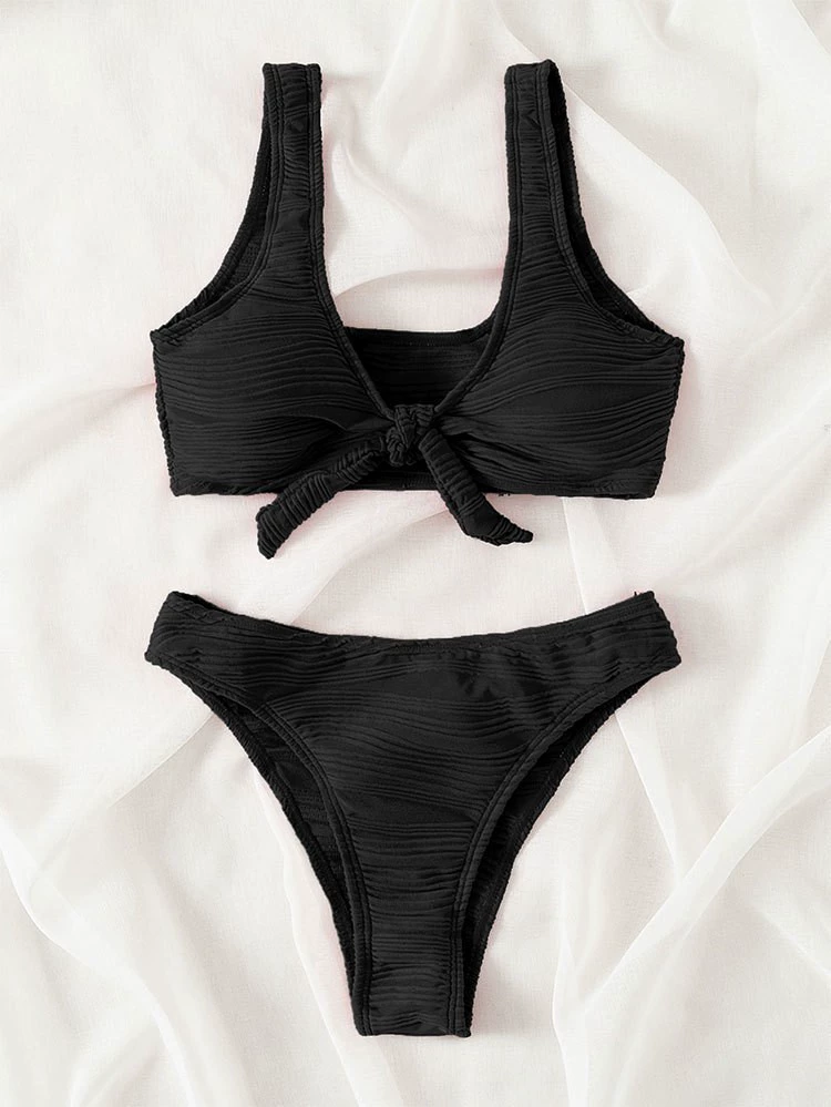 Women's Tie-Front Wide Strap Bikini Set view 7