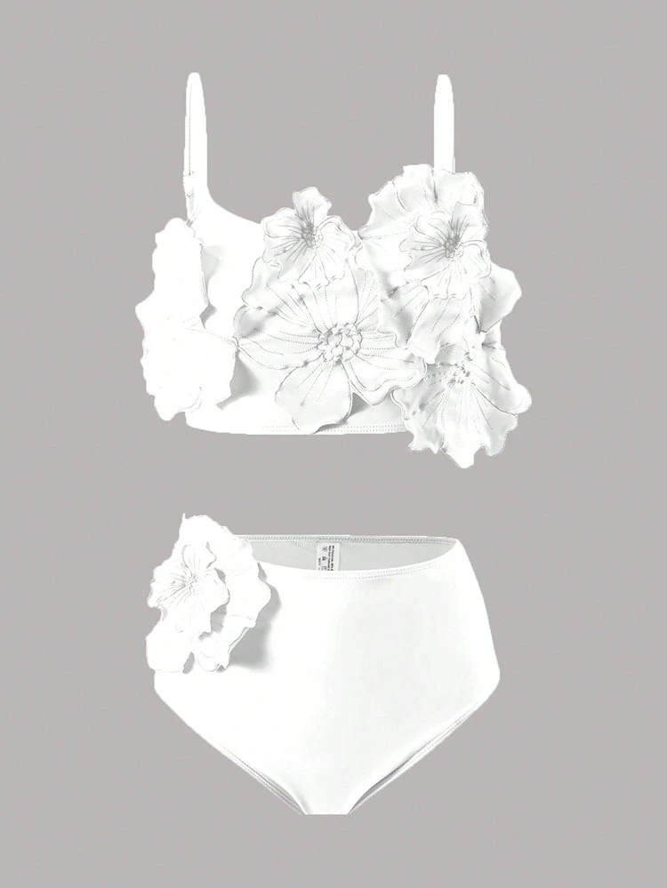 Spaghetti Strap High Waist Bikini Set view 5