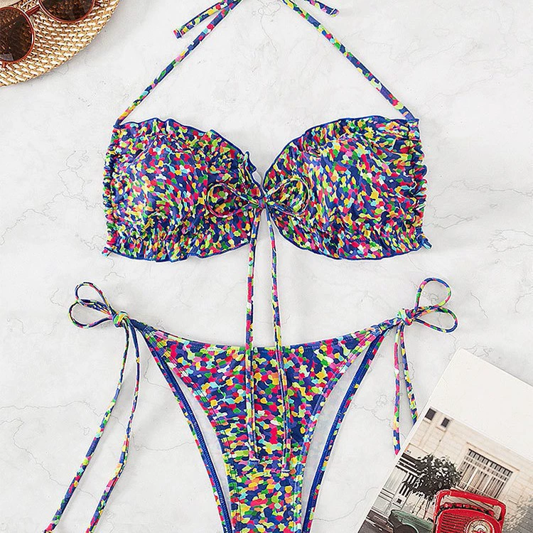 Bandeau Bikini Set with Tie-Side Bottoms view 3