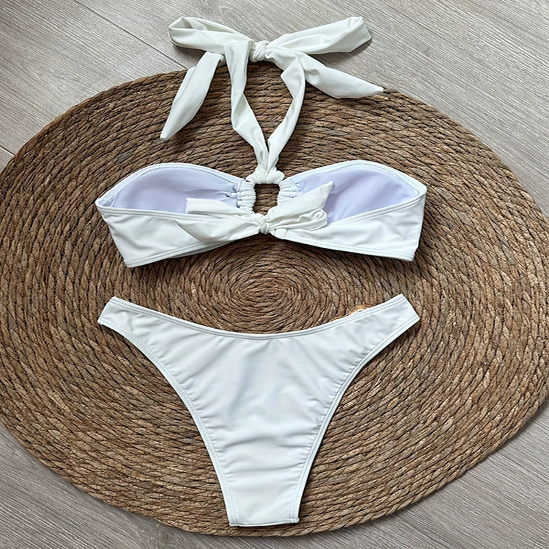 Halter Neck Ring Detail Bikini Set view 4