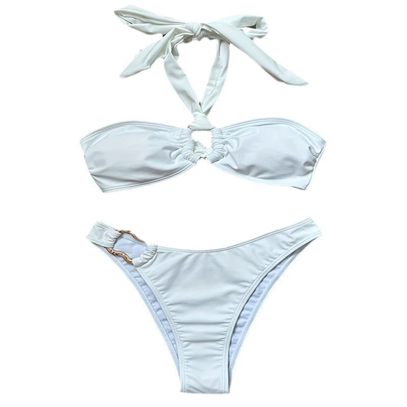 Halter Neck Ring Detail Bikini Set view 5
