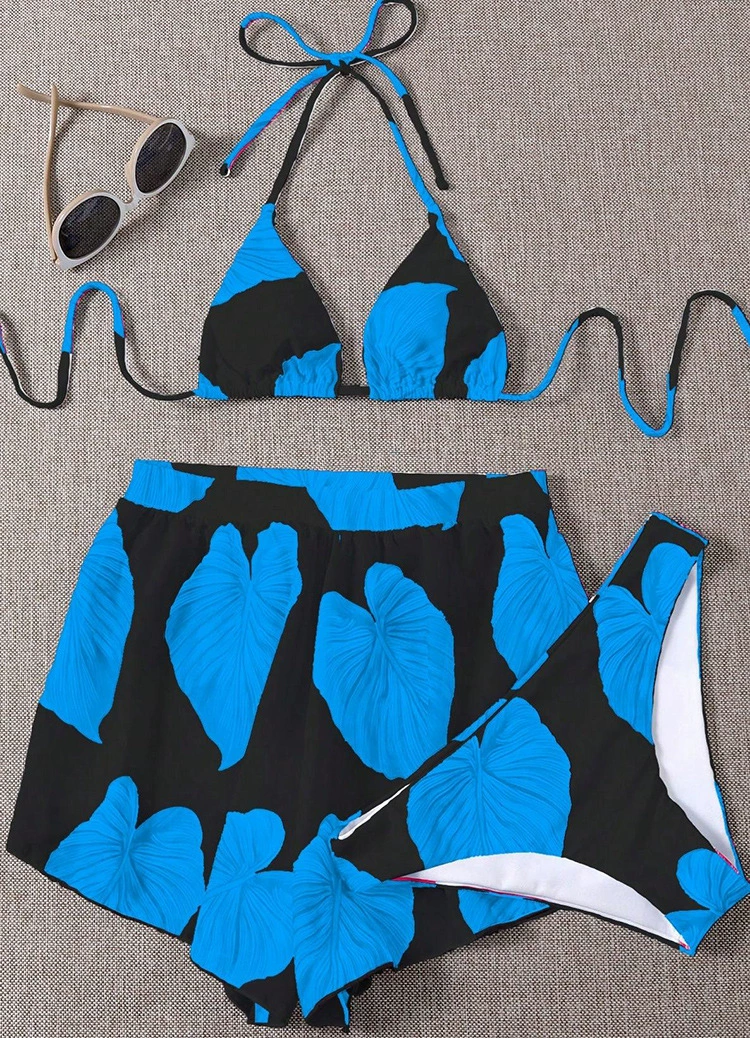 Halter Neck Triangle Bikini with Skirted Bottom view 6