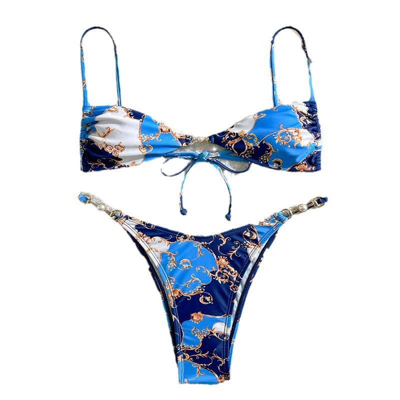 Two-Piece Triangle Bikini Set with Back Tie view 5