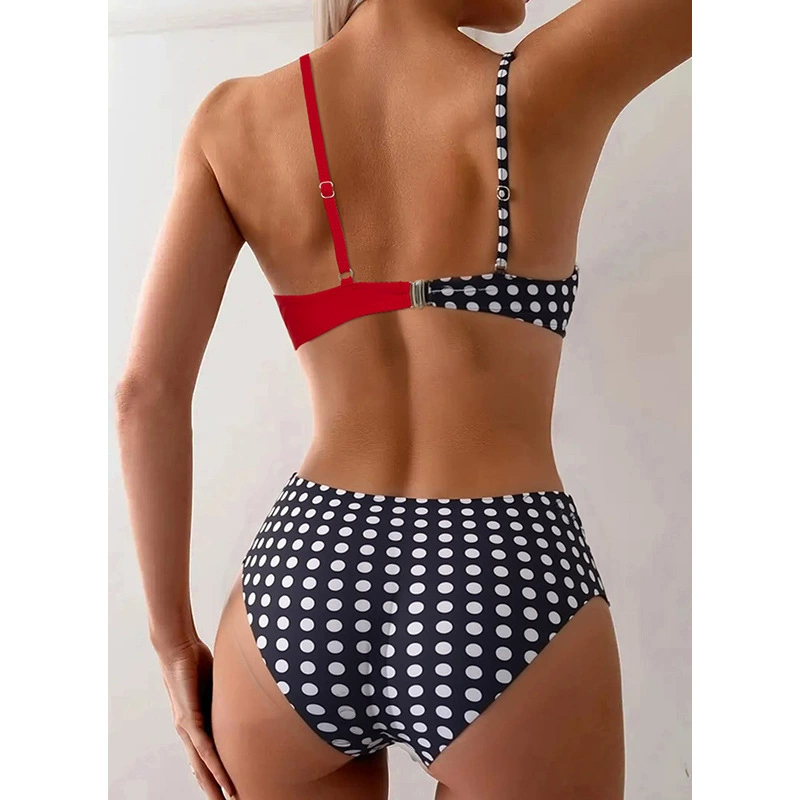 Two-Piece Bikini Set with Adjustable Spaghetti Straps and High-Waist Briefs view 4