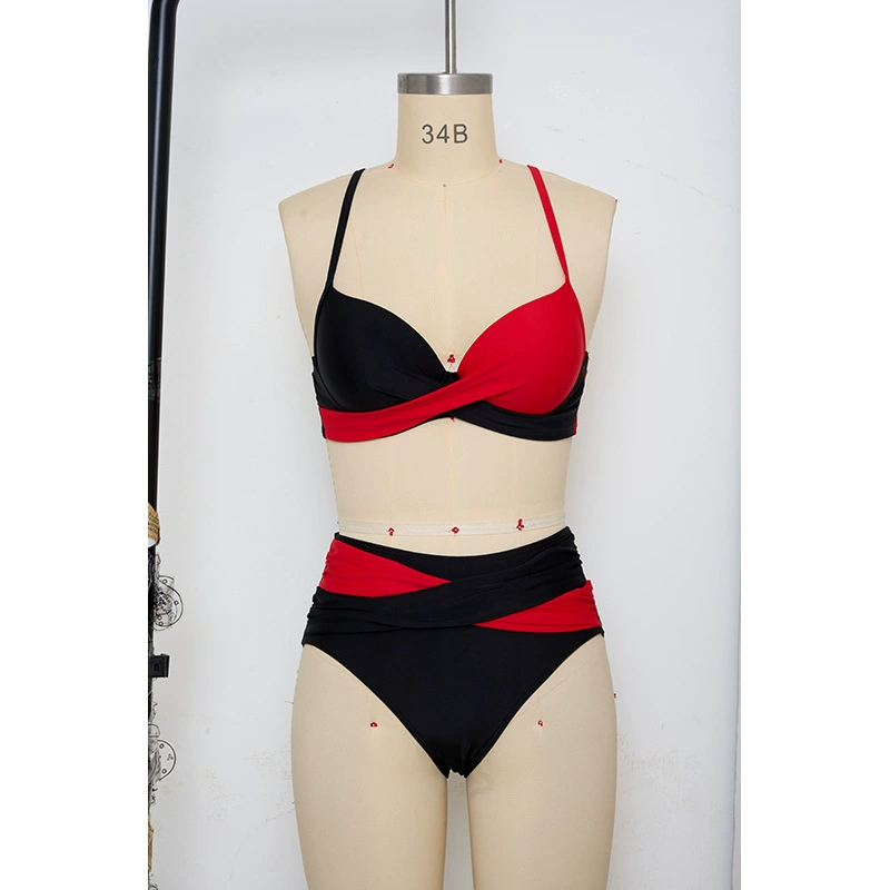 Two-Piece Bikini Set with Adjustable Spaghetti Straps and High-Waist Briefs view 5