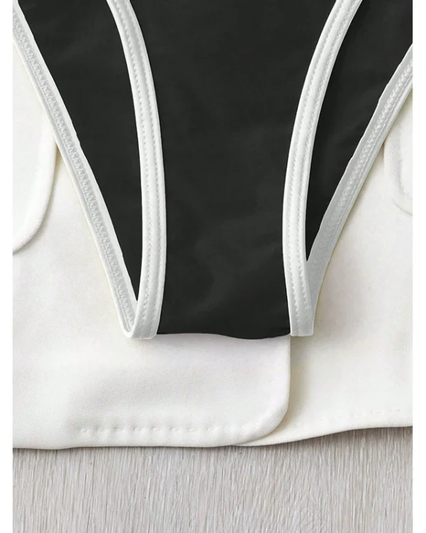 Two-Piece Bikini Set with Adjustable Straps and High-Waist Briefs