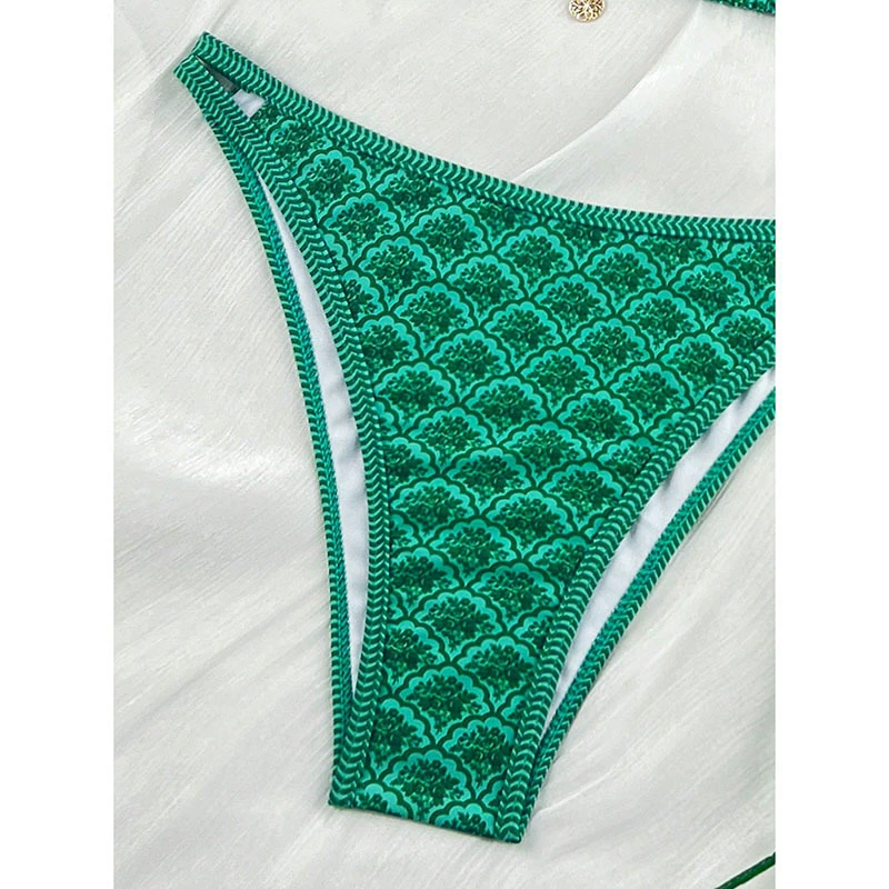 Two-Piece Triangle Bikini Set with Adjustable Spaghetti Straps view 4