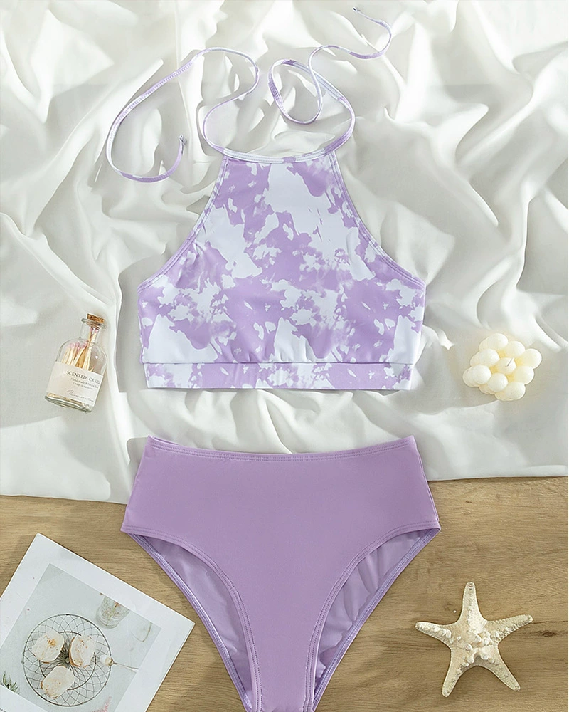 Halter Neck High-Waist Bikini Set view 8