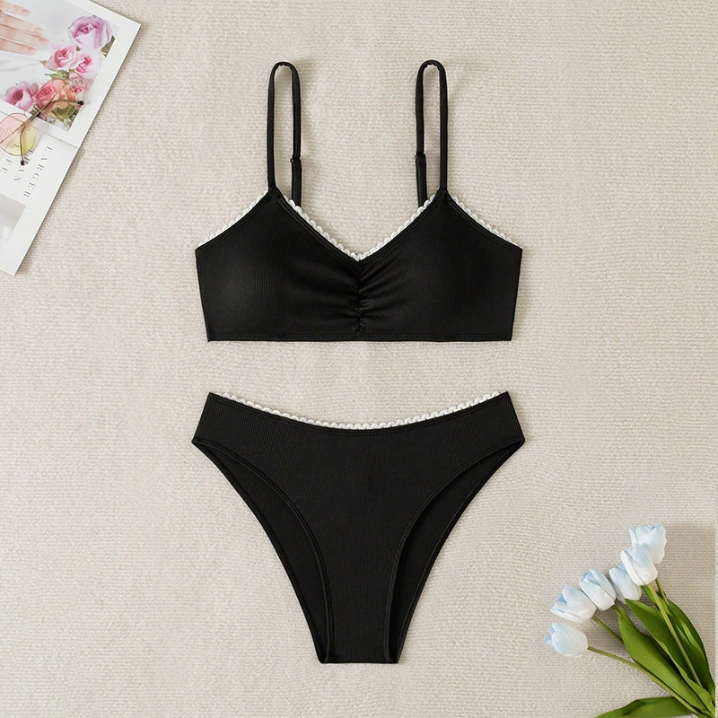 Two-Piece Bikini Set with Adjustable Straps and High-Cut Bottoms view 3
