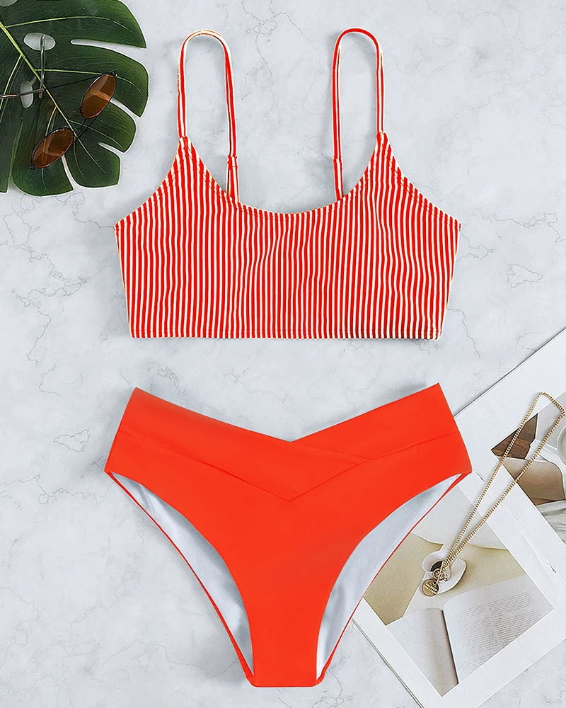 Two-Piece High-Waist Bikini Set with Crop Top view 6