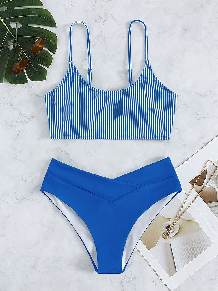 Two-Piece High-Waist Bikini Set with Crop Top view 8