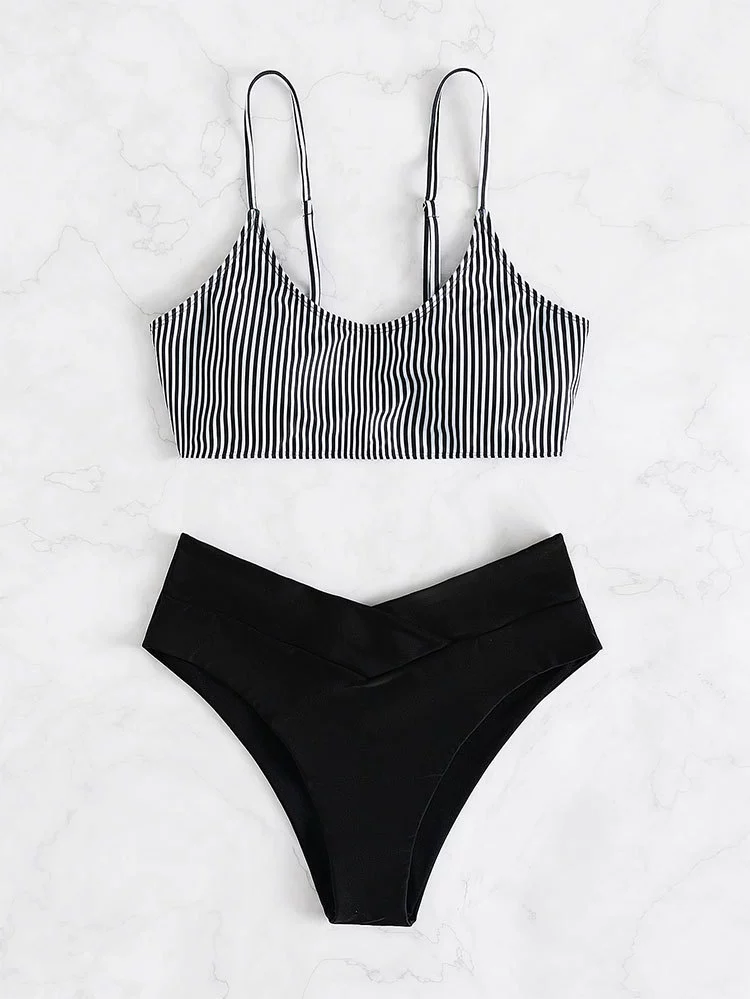 Two-Piece High-Waist Bikini Set with Crop Top view 9