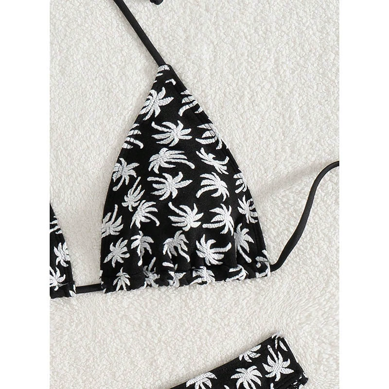 Two-Piece Triangle Bikini Set with High-Cut Bottoms