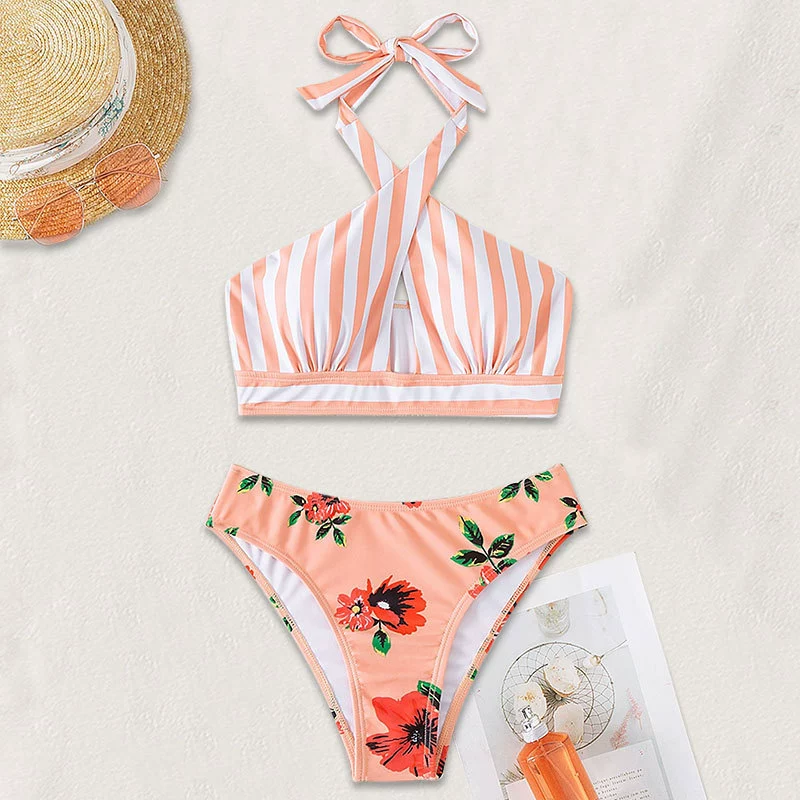 Cross Halter High Waist Two-Piece Bikini view 6