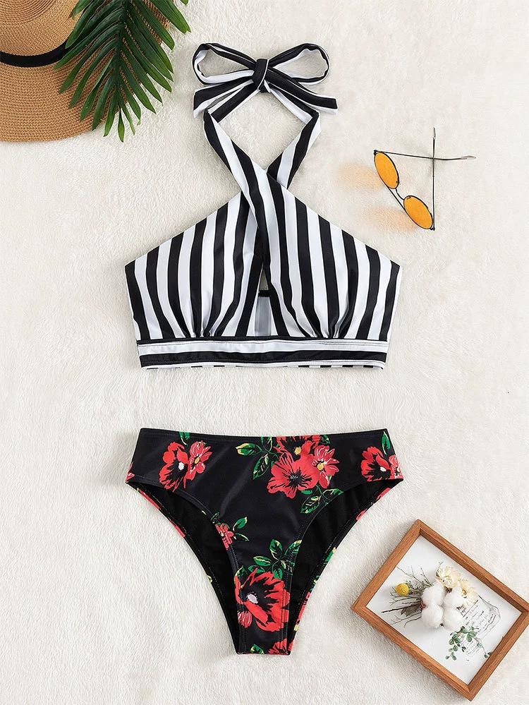 Cross Halter High Waist Two-Piece Bikini view 8