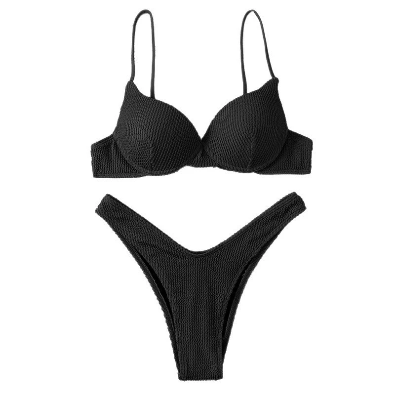 Two-Piece Bikini Set with Molded Cups and High-Cut Bottoms view 5