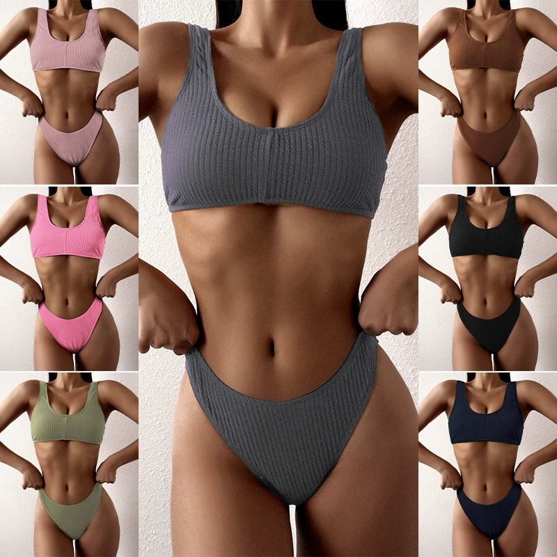 Two-Piece U-Neck High-Waist Bikini Set