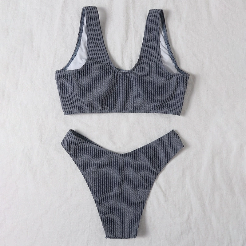 Two-Piece U-Neck High-Waist Bikini Set