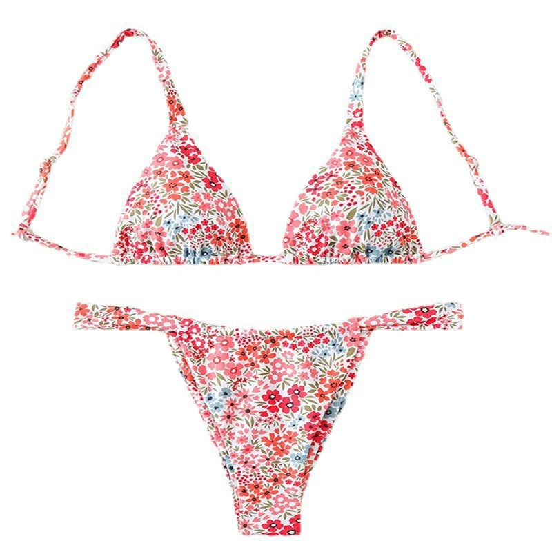 Two-Piece Triangle Halter Bikini Set with Side-Tie Bottom view 5