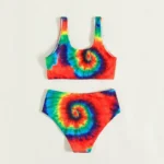 Two-Piece Bikini Set with Scoop Neck Top and High-Waist Bottom view 2