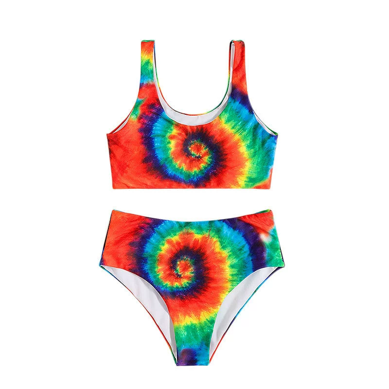 Two-Piece Bikini Set with Scoop Neck Top and High-Waist Bottom view 5