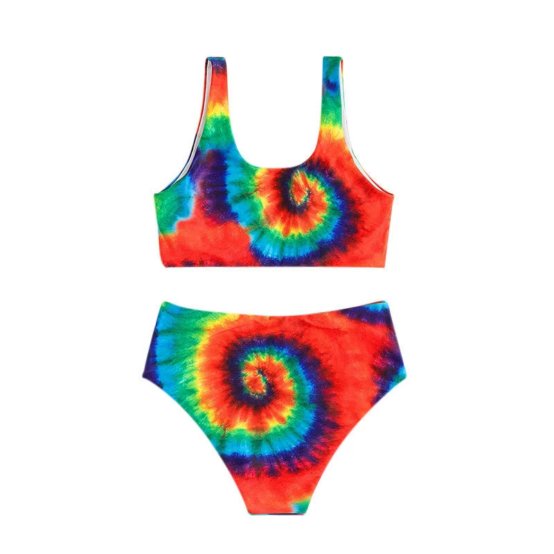 Two-Piece Bikini Set with Scoop Neck Top and High-Waist Bottom view 6