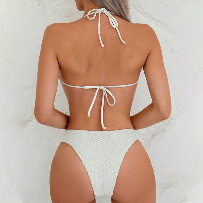 Halter Bikini Set with Front Ring and Padded Cups
