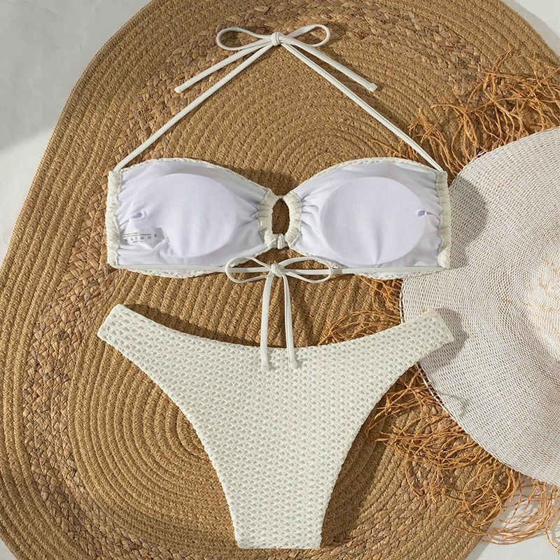 Halter Bikini Set with Front Ring and Padded Cups view 4
