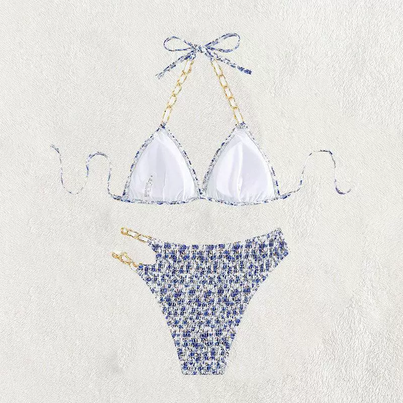 Women's Chain Detail Halter Bikini Set view 3