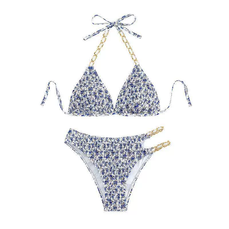 Women's Chain Detail Halter Bikini Set view 5
