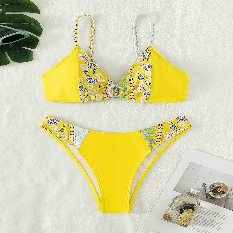 Two-Piece Bikini Set with Ring Front and High-Cut Bottom view 4
