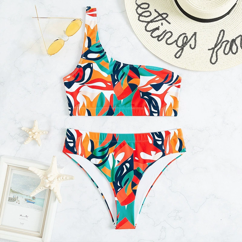 One-Shoulder High-Waist Bikini Set