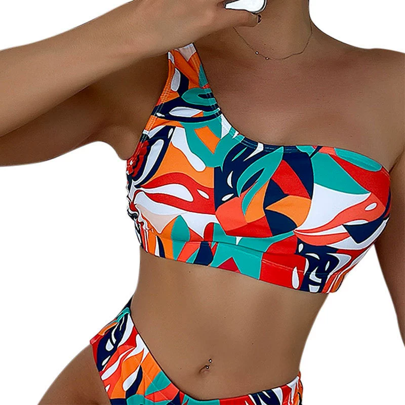 One-Shoulder High-Waist Bikini Set view 7