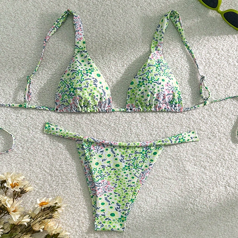 Two-Piece Triangle Cup Tie-Side Bikini Set view 7